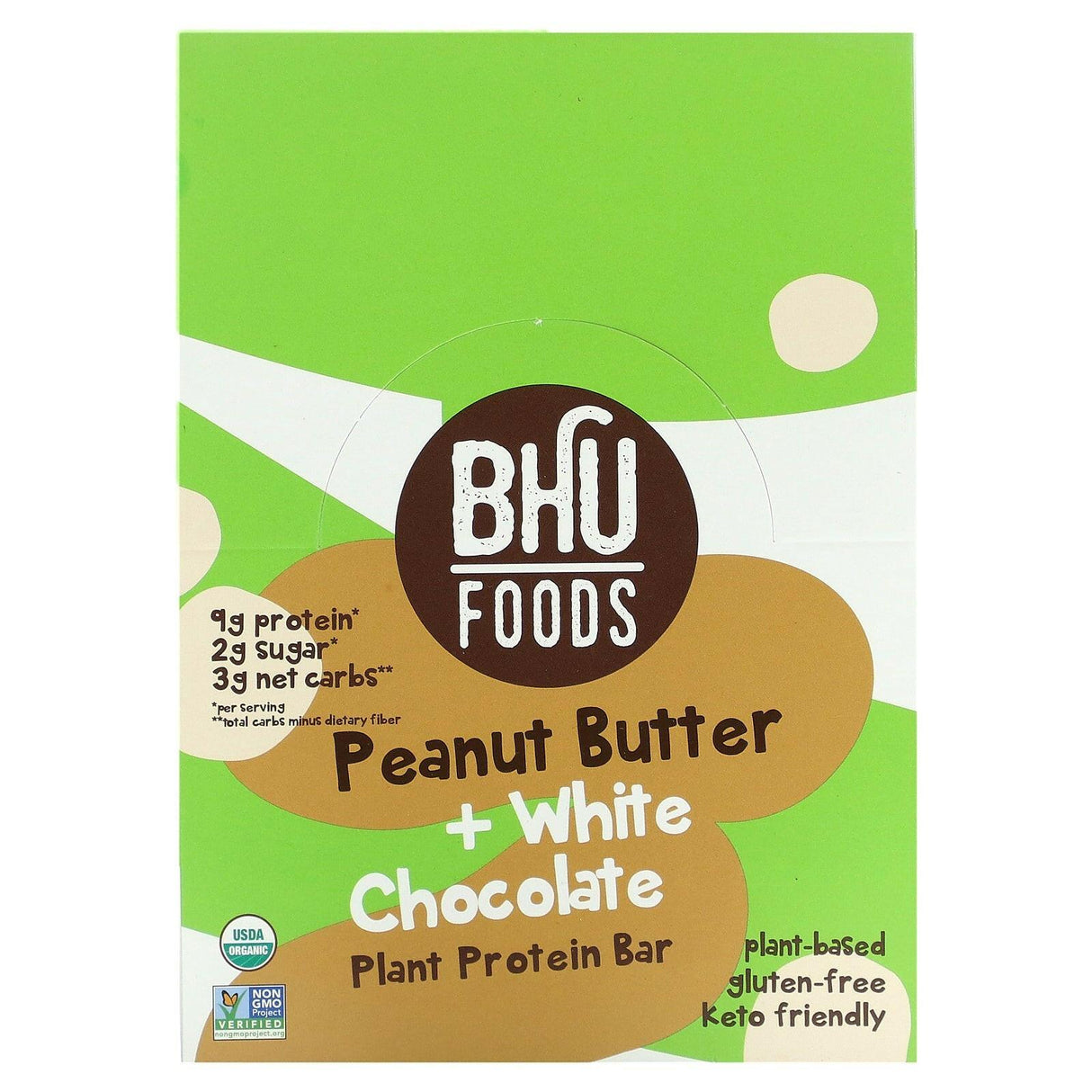 BHU Foods, Vegan Protein Bar, Chocolate Chip Cookie Dough, 12 Bars, 1.6 oz (45 g) Each - Supply Center USA