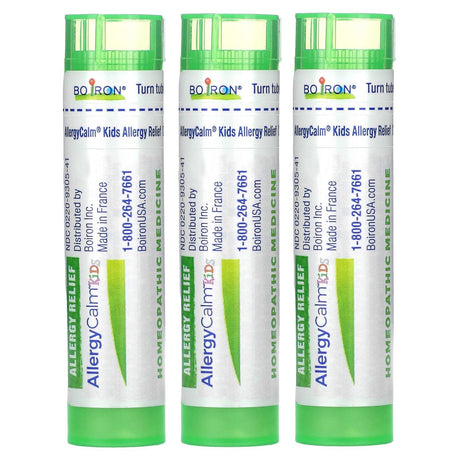 Boiron, AllergyCalm Kids, 2+ Years, 3 Tubes, 80 Pellets Each - Supply Center USA