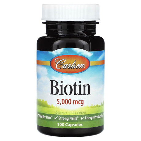 Carlson, Biotin, 5,000 mcg, 50 Capsules - Supply Center USA