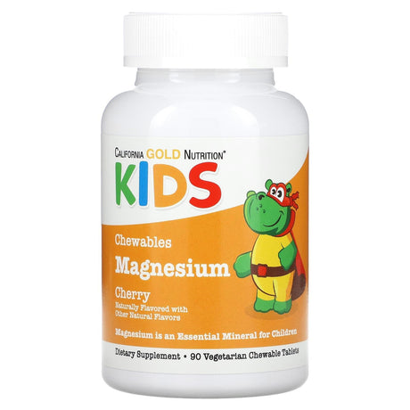 California Gold Nutrition, Chewable Magnesium for Children, Cherry Flavor, 90 Vegetarian Tablets - Supply Center USA