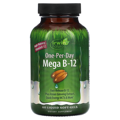 Irwin Naturals, One-Per-Day, Mega B-12, 60 Liquid Soft-Gels - Supply Center USA