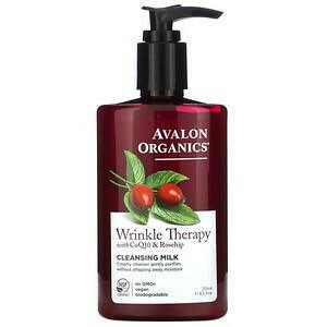 Avalon Organics, Wrinkle Therapy, With CoQ10 & Rosehip, Cleansing Milk, 8.5 fl oz (251 ml) - Supply Center USA