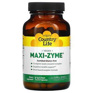 Country Life, Maxi-Zyme, 120 Vegan Capsules - Supply Center USA