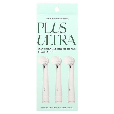 Plus Ultra, Eco-Friendly Brush Heads, Soft , 3 Pack - Supply Center USA