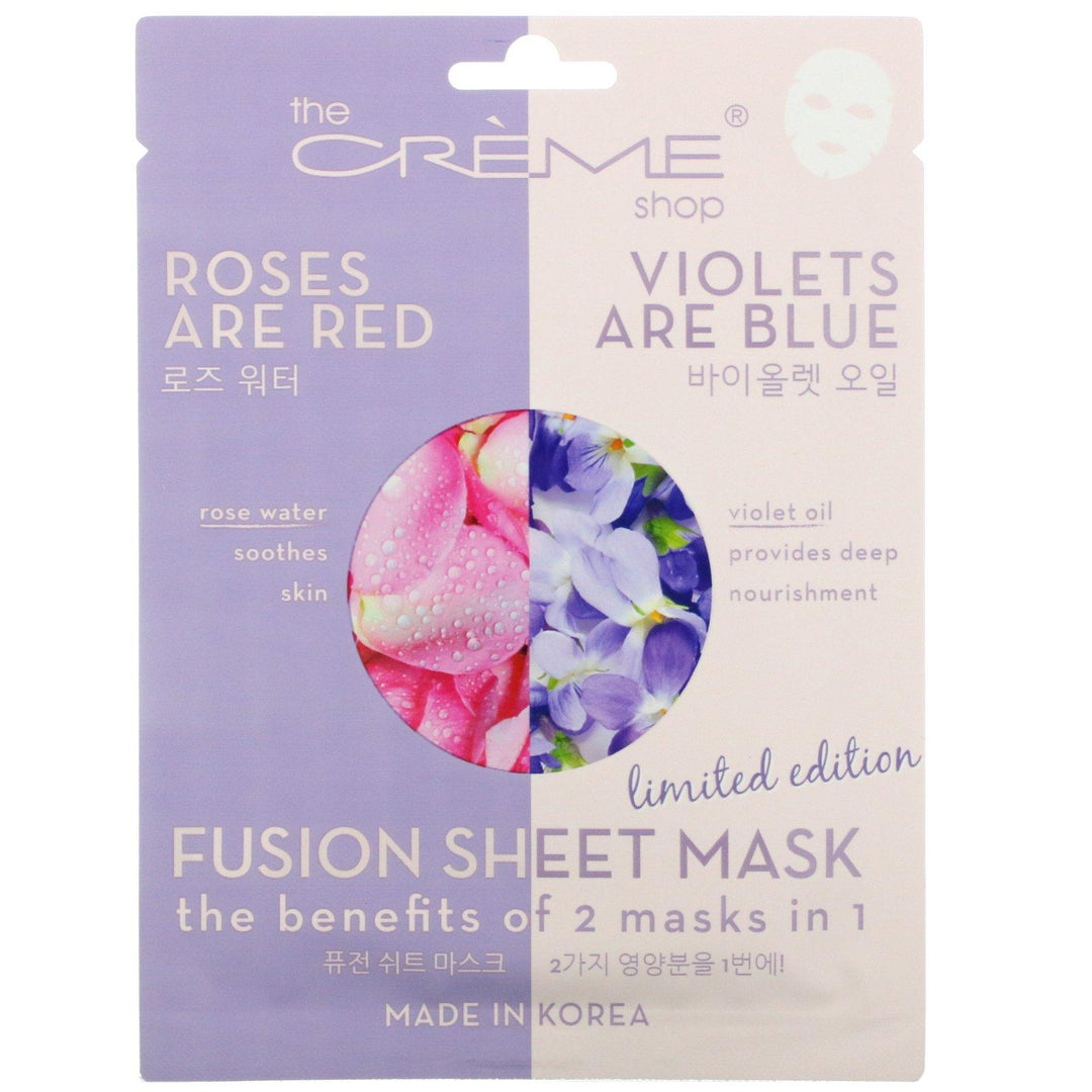 The Creme Shop, Fusion Beauty Sheet Mask, Roses Are Red Violets Are Blue, 5 Sheets, 4.40 oz (125 g) - HealthCentralUSA