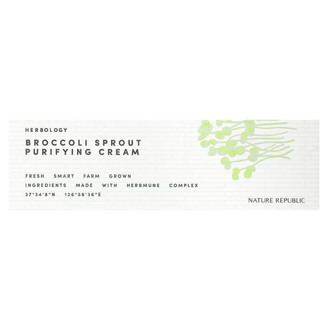 Nature Republic, Herbology, Broccoli Sprout Purifying Cream, 2.36 fl oz (70 ml) - Supply Center USA