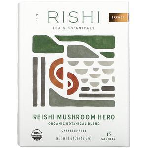 Rishi Tea, Organic Botanical Blend, Reishi Mushroom Hero, 15 Sachets, 1.64 oz (46.5 g) - Supply Center USA