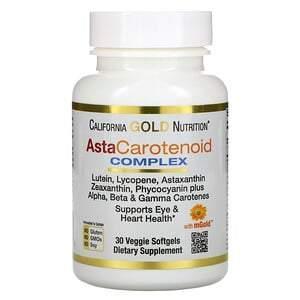 California Gold Nutrition, AstaCarotenoid Complex, Lutein, Lycopene, Astaxanthin Complex, 30 Veggie Softgels - Supply Center USA