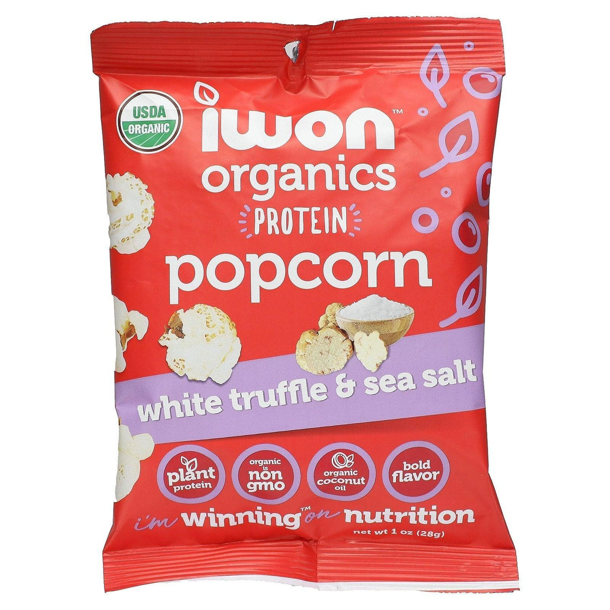 IWON Organics, Organic Protein Popcorn, White Cheddar, 8 Bags, 1 oz (28 g) Each - Supply Center USA