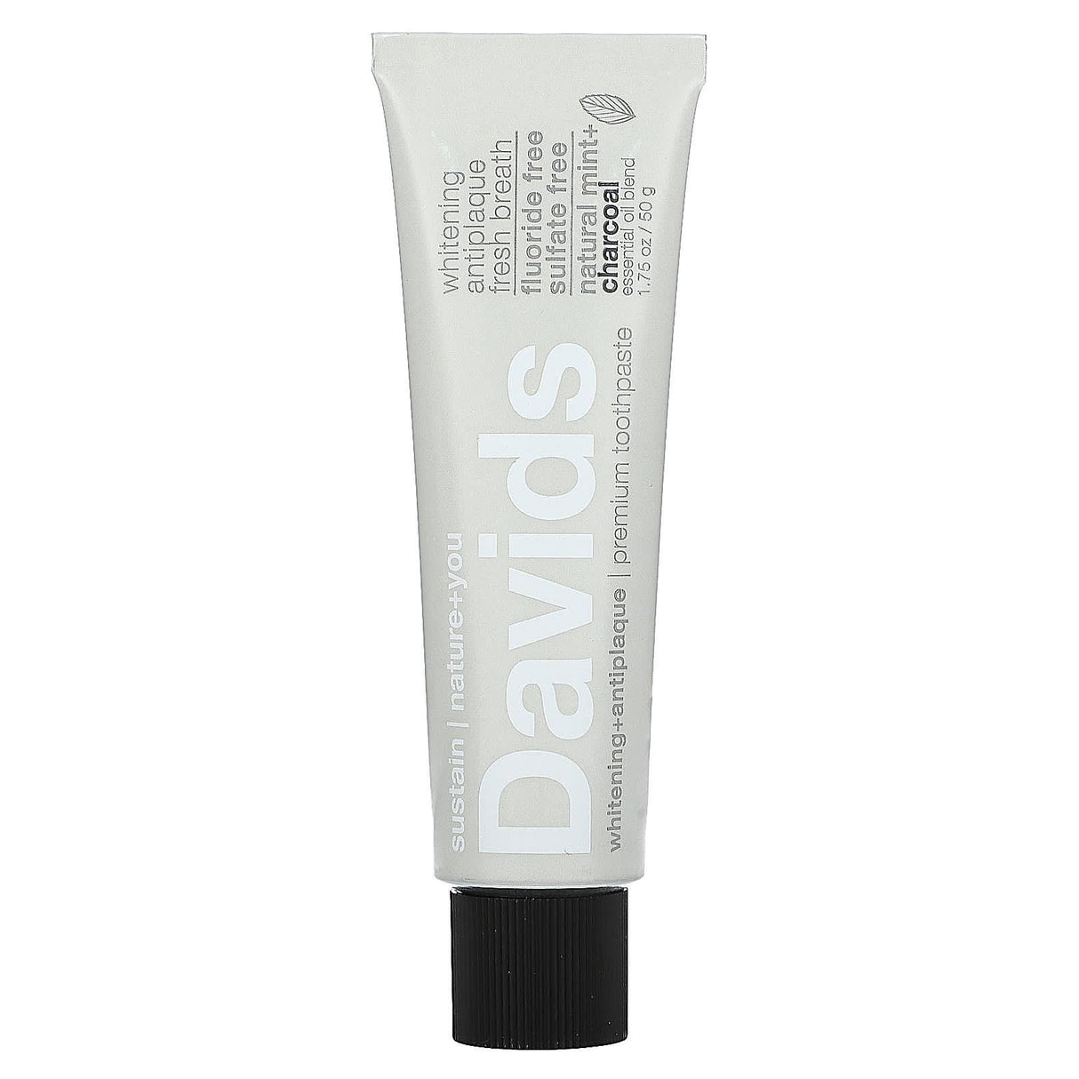 Davids Natural Toothpaste, Premium Natural Toothpaste, Peppermint + Charcoal, 5.25 oz (149 g) - Supply Center USA