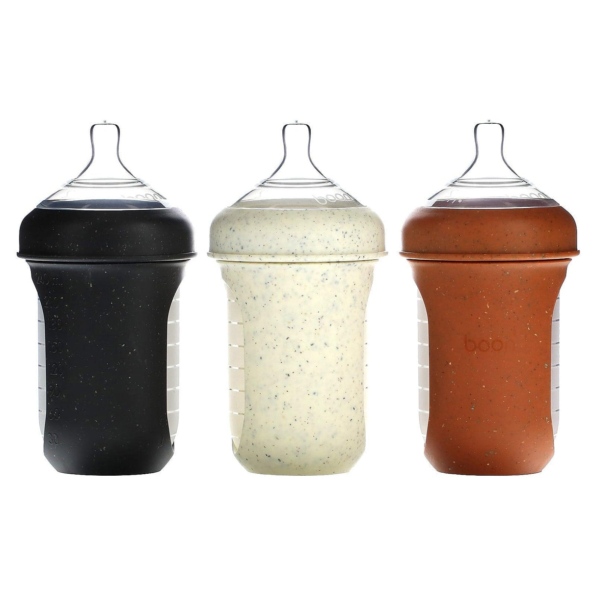 Boon, Nursh, Silicone Pouch Bottle, Medium, 3 Months +, 3 Bottles, 8 oz (236 ml) Each - Supply Center USA