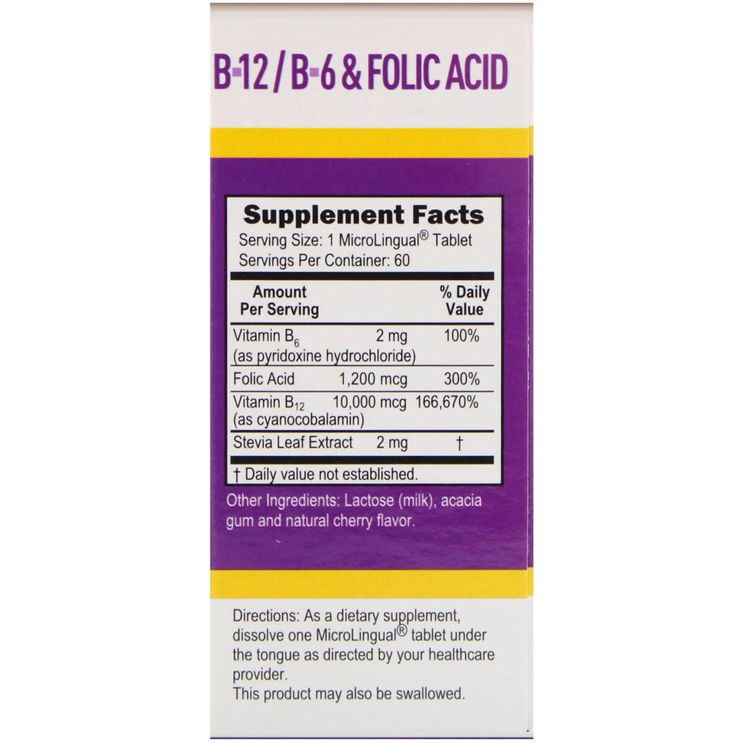 Superior Source, Extra Strength B-12, B-6 & Folic Acid, 10,000 mcg / 1,200 mcg, 60 MicroLingual Instant Dissolve Tablets - HealthCentralUSA