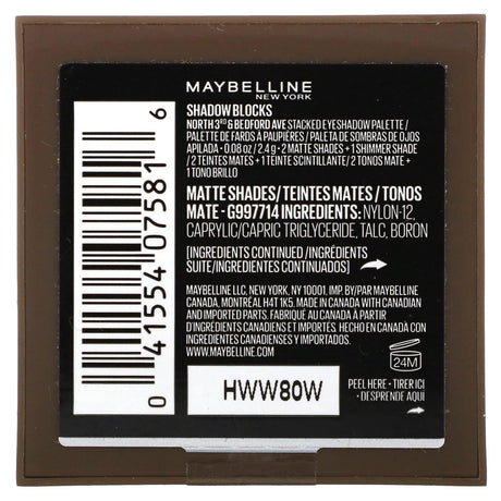 Maybelline, Shadow Blocks, 30 North 3rd & Bedford Ave, 0.08 oz (2.4g) - Supply Center USA