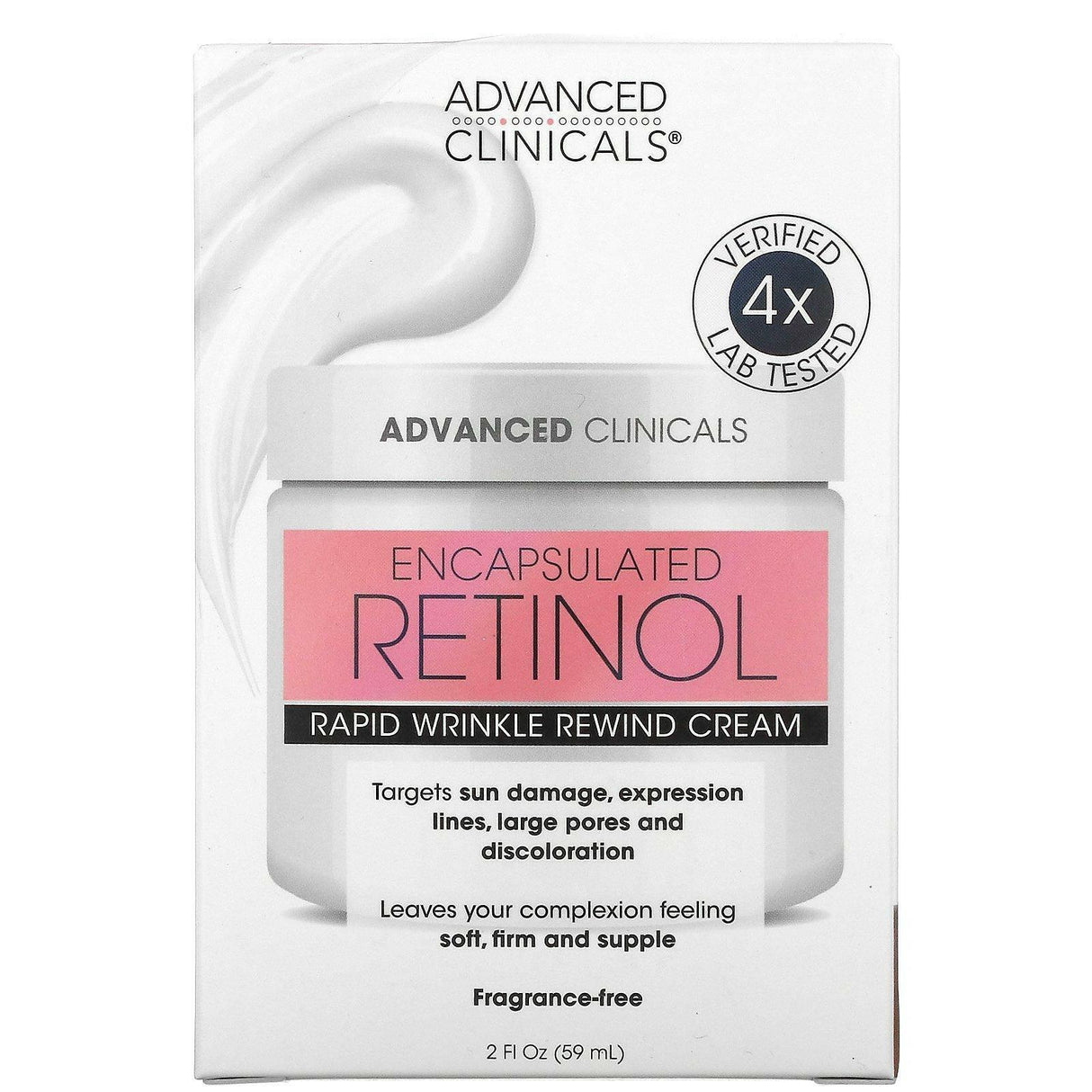 Advanced Clinicals, Encapsulated Retinol, Rapid Wrinkle Rewind Cream, 2 fl oz (59 ml) - Supply Center USA