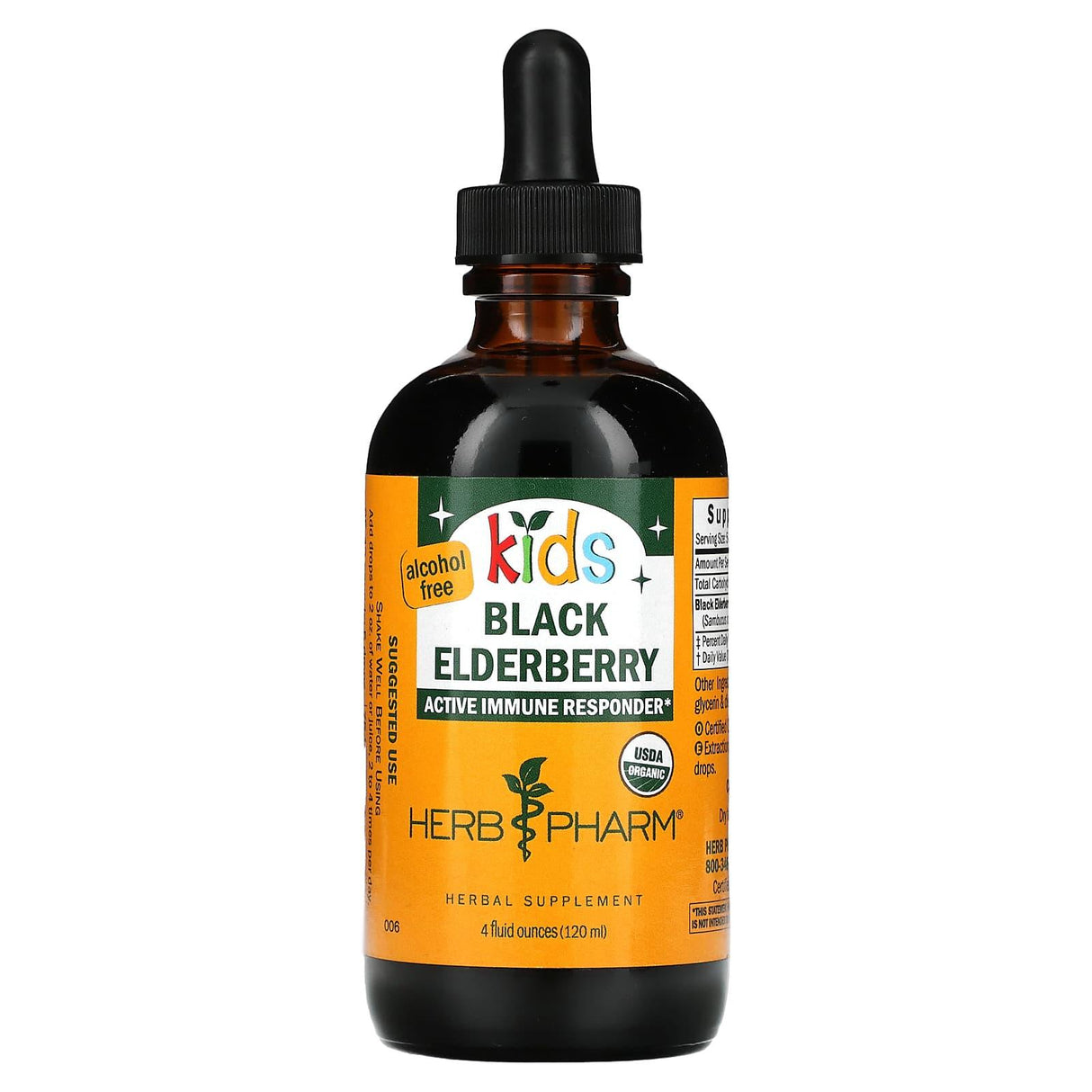 Herb Pharm, Kids, Black Elderberry, Alcohol Free, 4 fl oz (120 ml) - Supply Center USA