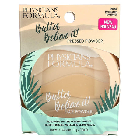 Physicians Formula, Butter Believe It, Murumuru Butter Pressed Powder, Translucent, 0.38 oz (11 g) - Supply Center USA