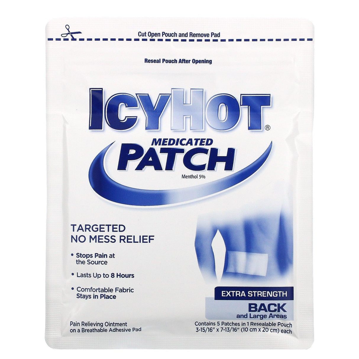 Icy Hot, Original Pain Relief Patch, Large, 5 Patches - Supply Center USA