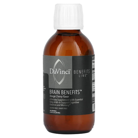 DaVinci Laboratories of Vermont, Benefits Line, Brain Benefits, Orange Cherry, 6.76 fl oz (200 ml) - Supply Center USA