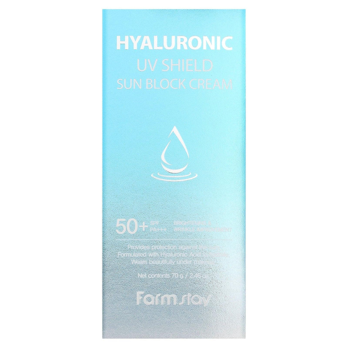 Farmstay, Hyaluronic UV Shield Sun Block Cream, SPF 50+ PA+++, 2.64 oz (70 g) - Supply Center USA