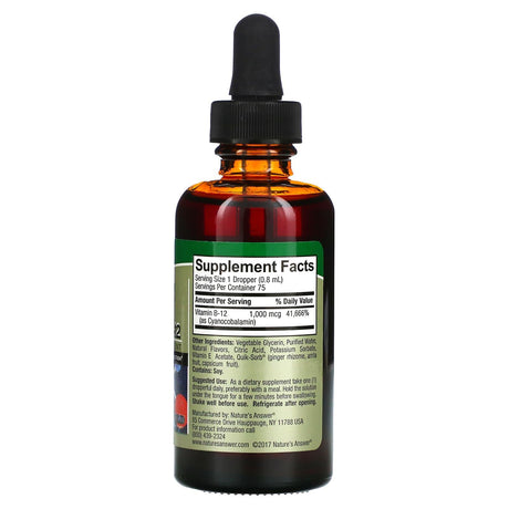 Nature's Answer, Liquid Vitamin B-12, 2 fl oz (60 ml) - Supply Center USA