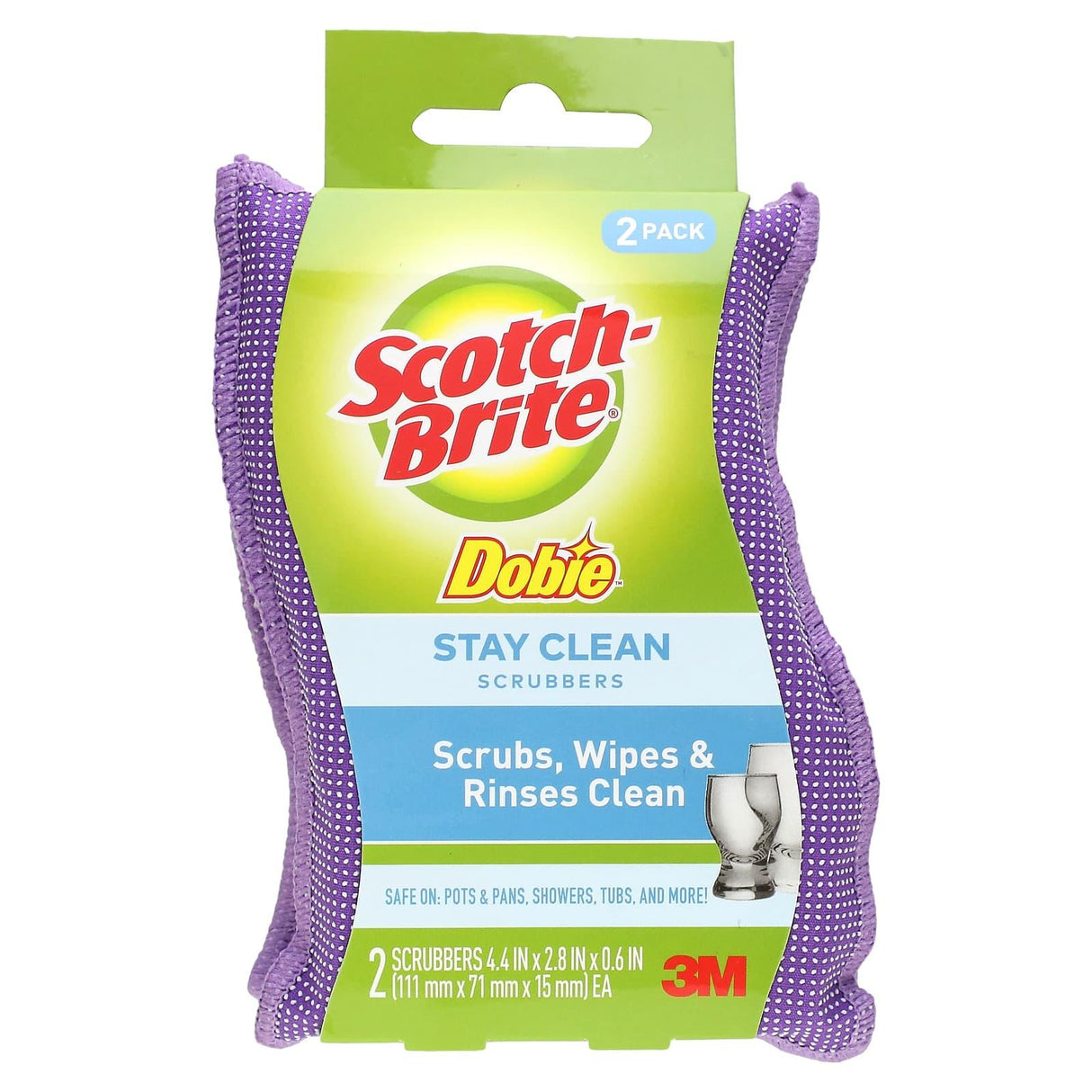 Scotch-Brite, Dobie, Stay Clean Scrubbers, 2 Scrubbers - Supply Center USA