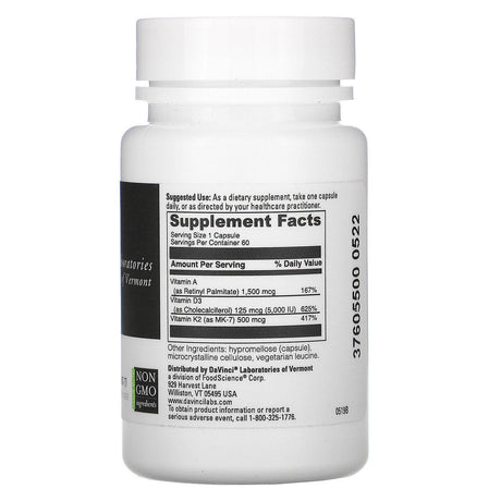 DaVinci Laboratories of Vermont, A-D-K, 60 Capsules - Supply Center USA