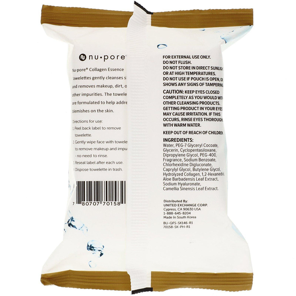 Nu-Pore, Collagen Essence Towelettes, 25 Towelettes - Supply Center USA