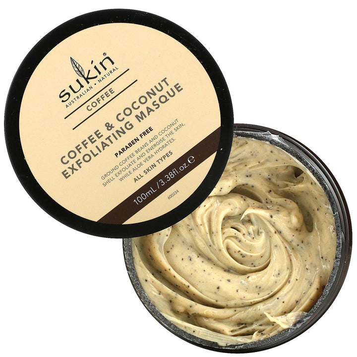 Sukin, Coffee & Coconut Exfoliating Masque, 3.38 fl oz (100 ml) - HealthCentralUSA