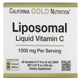 California Gold Nutrition, Liposomal Liquid Vitamin C, Unflavored, 1000 mg, 30 Sachets, 0.17 fl oz (5 ml) Each - Supply Center USA