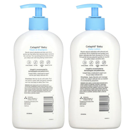 Cetaphil, Baby, Healthy Skin Essentials Set, 2 Piece Set, 13.5 fl oz (399 ml) Each - Supply Center USA