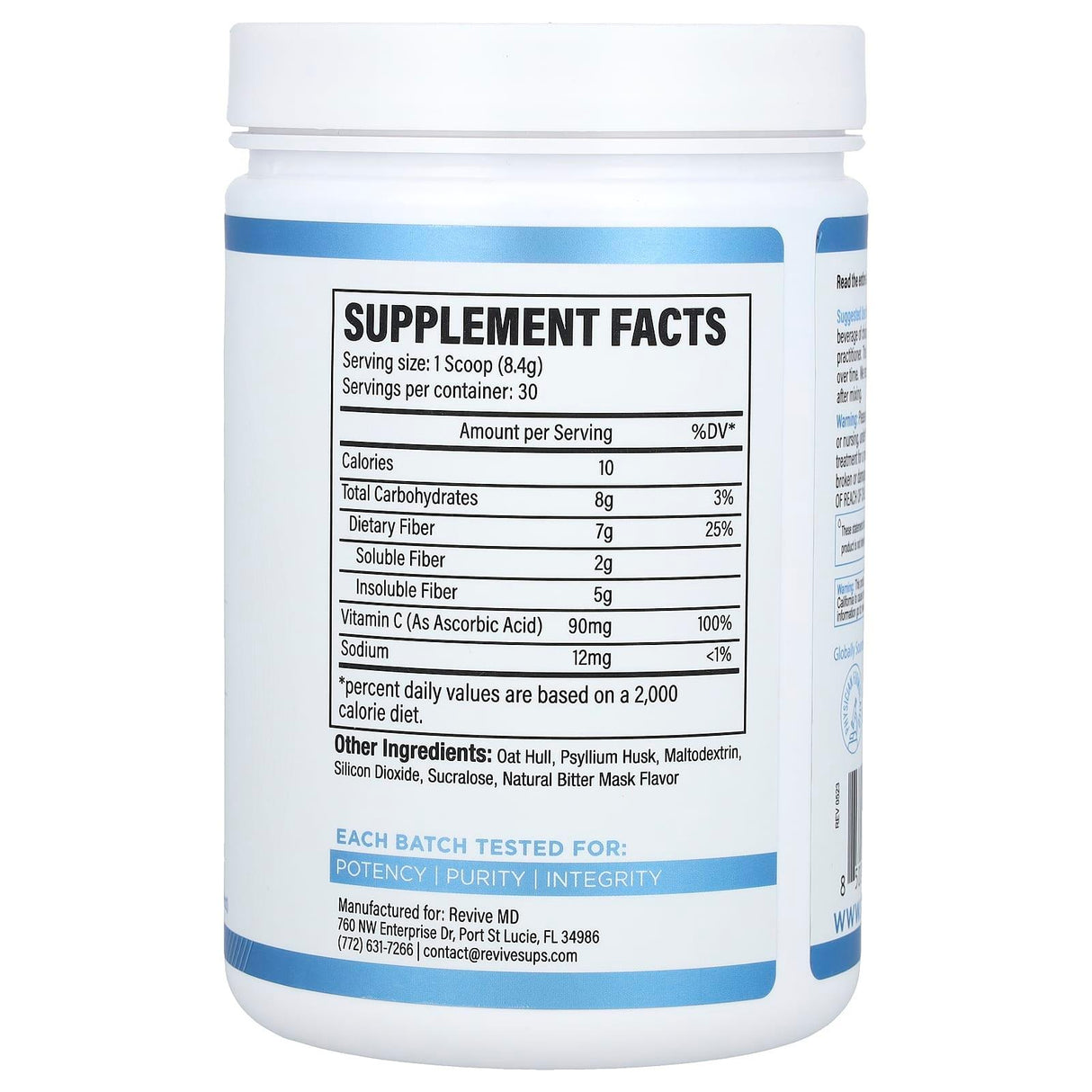 Revive MD Supplement Company LLC, Fiber, Unflavored, 8.89 oz (252 g) - Supply Center USA