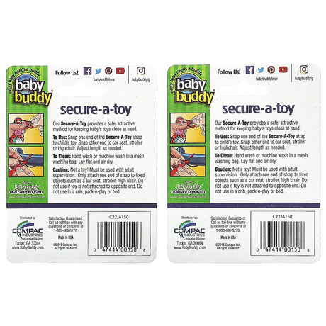 Baby Buddy, Secure-A-Toy, 4 + Months, 4 Straps - Supply Center USA