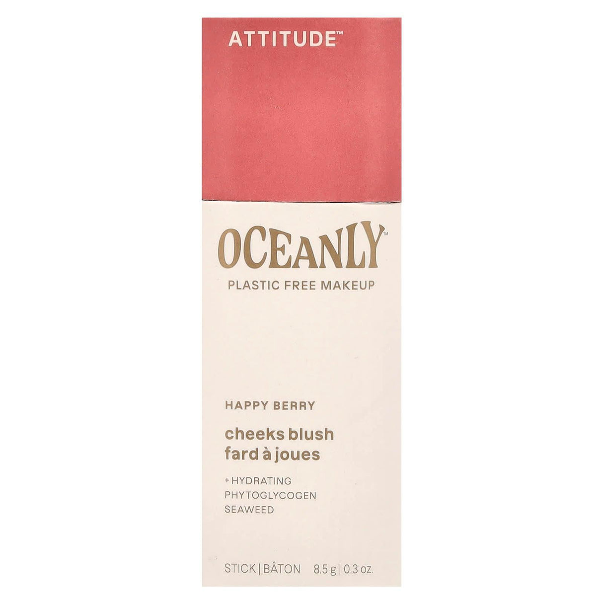 ATTITUDE, Oceanly™, Cheeks Blush, Happy Berry, 0.3 oz (8.5 g) - Supply Center USA