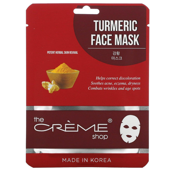 The Creme Shop, Turmeric Beauty Face Mask Pack, 5 Sheets, 4.41 oz (125 g) - HealthCentralUSA