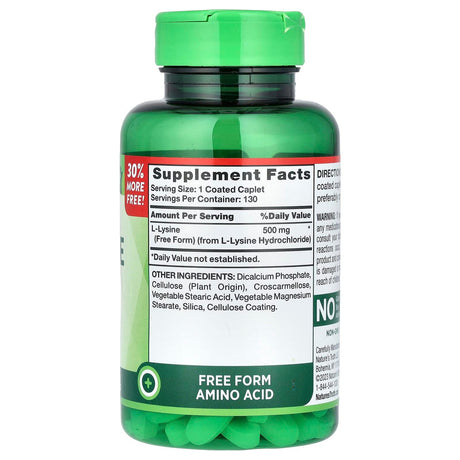 Nature's Truth, L-Lysine, 500 mg, 130 Coated Caplets - Supply Center USA