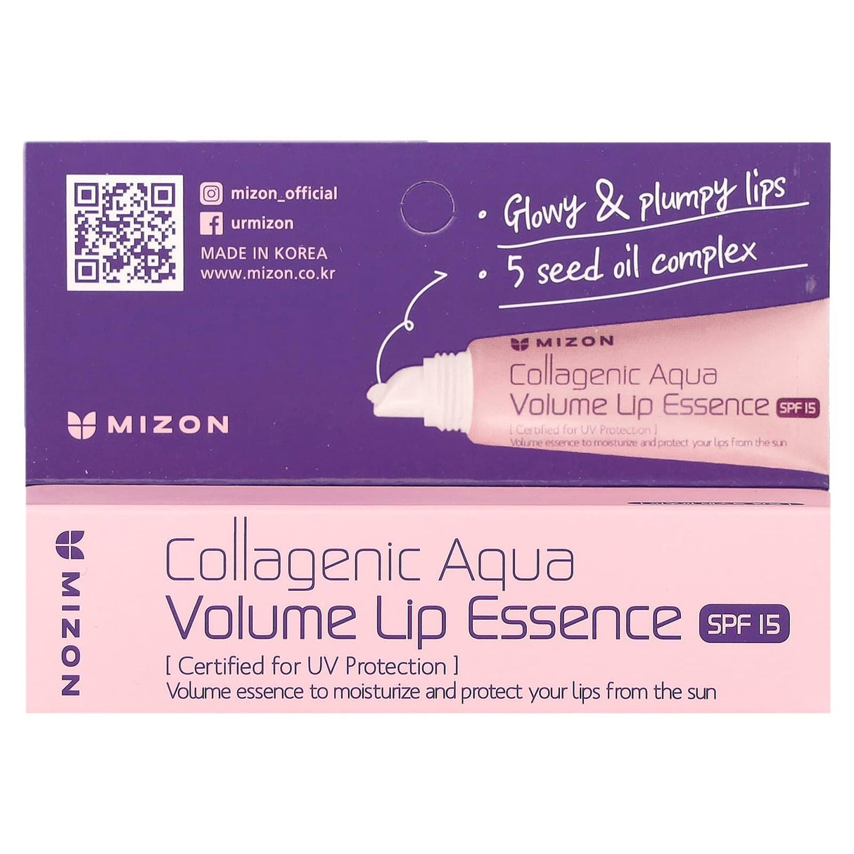 Mizon, Collagenic Aqua Volume Lip Essence, SPF 15, 0.33 fl oz (10 ml) - Supply Center USA