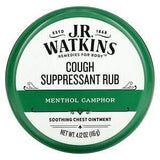 J R Watkins, Cough Suppressant Rub, Menthol Camphor, 4.12 oz (116 g) - Supply Center USA