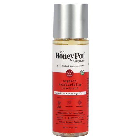 The Honey Pot Company, Organic Moisturizing Lubricant, Organic Strawberry, 2 fl oz (59 ml) - Supply Center USA