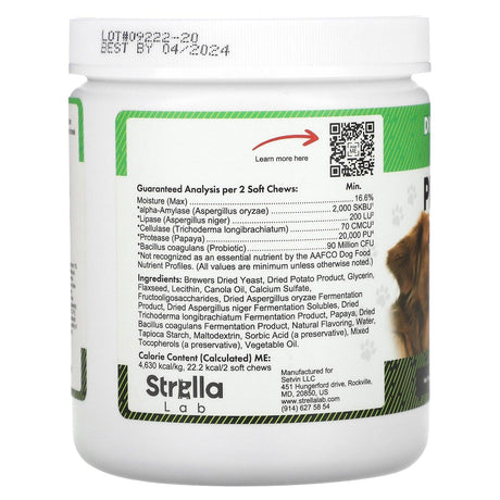 StrellaLab, Probiotics, Digestion + Immunity, For Dogs, 120 Soft Chews, 10 oz (288 g) - Supply Center USA