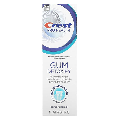 Crest, Pro Health, Gum Detoxify, Fluoride Toothpaste, Gentle Whitening , 3.7 oz (104 g) - Supply Center USA