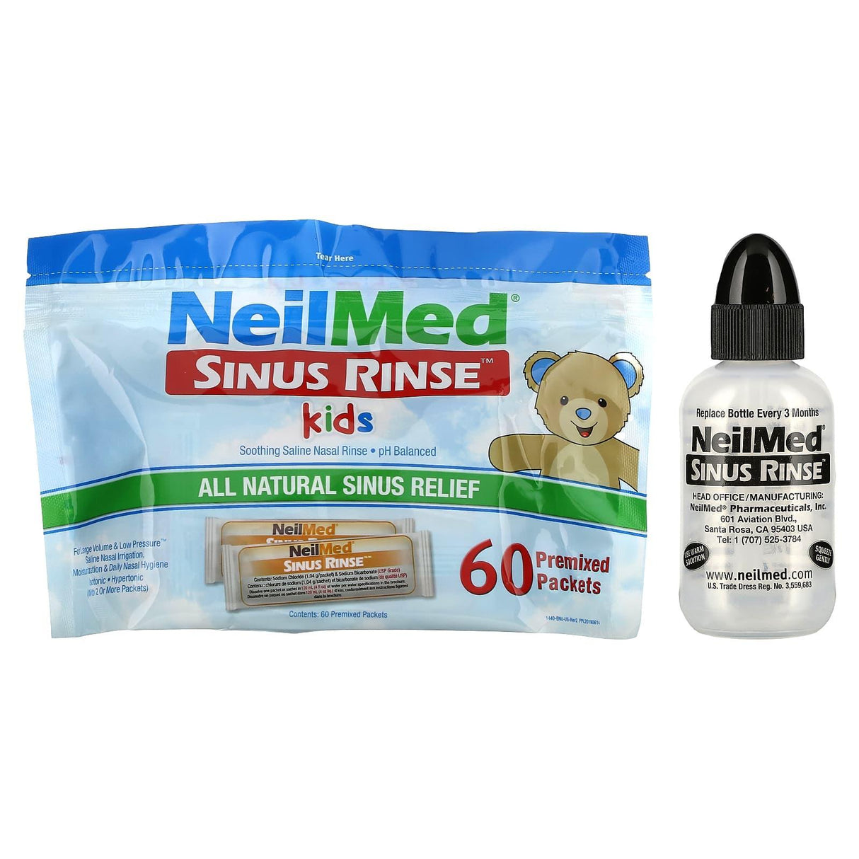 NeilMed, Kids, Sinus Rinse, Ages 2+, 60 Premixed Packets - Supply Center USA