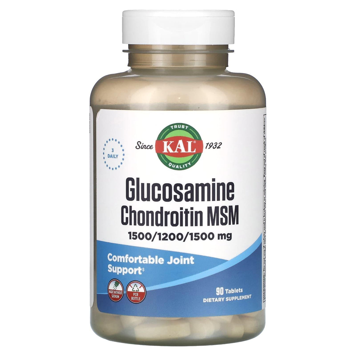 KAL, Glucosamine Chondroitin MSM, 90 Tablets - Supply Center USA