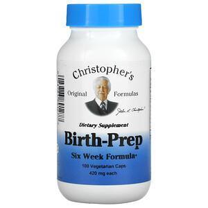 Christopher's Original Formulas, Birth-Prep, Six Week Formula, 420 mg, 100 Vegetarian Caps - Supply Center USA