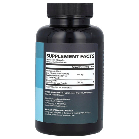 Havasu Nutrition, Saw Palmetto, 2x Formula, 120 Capsules - Supply Center USA