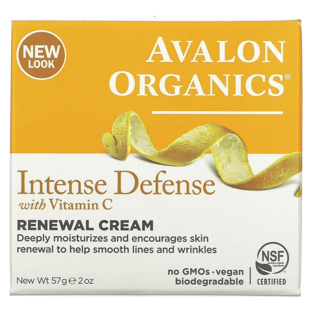 Avalon Organics, Intense Defense, With Vitamin C, Renewal Cream, 2 oz (57 g) - Supply Center USA