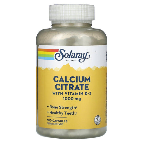 Solaray, Calcium Citrate with Vitamin D-3, 1,000 mg, 90 Capsules - Supply Center USA