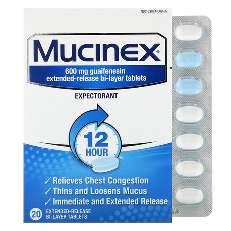 Mucinex, Mucinex, 20 Extended-Release Bi-Layer Tablets - Supply Center USA