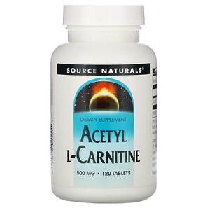 Source Naturals, Acetyl L-Carnitine, 500 mg, 120 Tablets - Supply Center USA