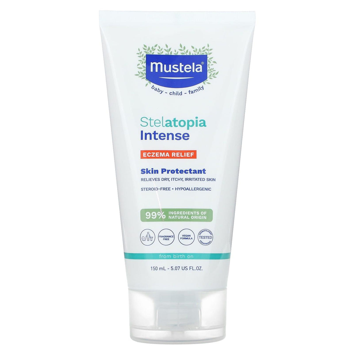 Mustela, Stelatopia Intense, Eczema Relief, Skin Protectant, Fragrance Free, 5.07 fl oz (150 ml) - Supply Center USA