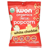 IWON Organics, Organic Protein Popcorn, White Cheddar, 8 Bags, 1 oz (28 g) Each - Supply Center USA